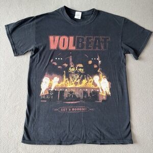 VOLBEAT Band T Shirt Mens M Heavy Metal Music Tour Merch Double Sided Skull Fire